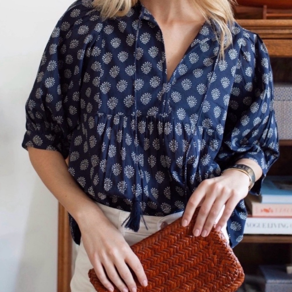 Navy Floral Women's Top